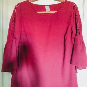 Maroon Top with Quarter Length Sleeves